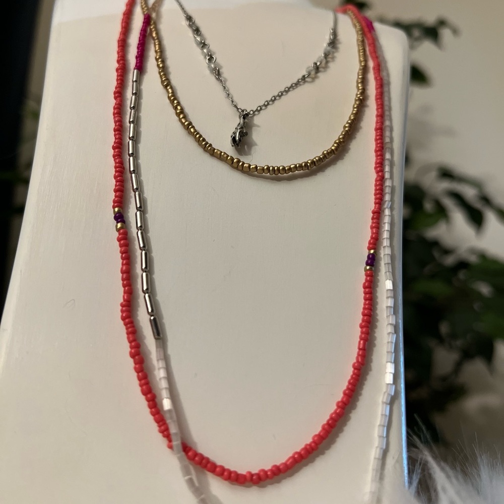 Loft Long Multistrand Beaded Tiny Giraffe Pendant… - image 3